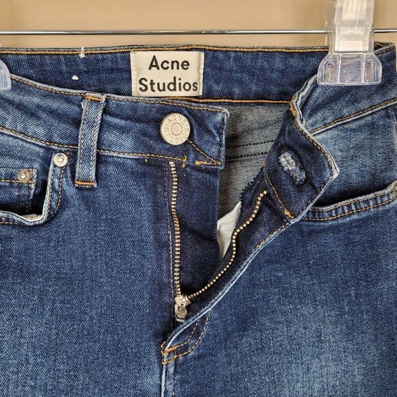 Acne Studios Size 23 Skin 5 Used Blue Skinny Cropped Jeans - Picture 8 of 11